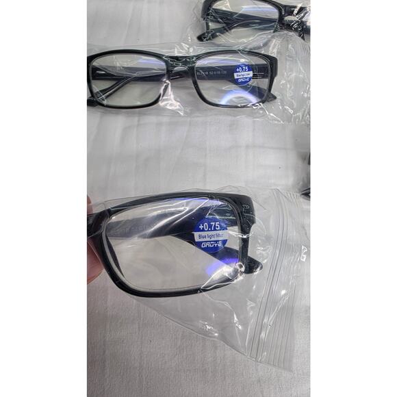 Mens Black Frames Professional Reading Glasses with Blue Light Protection +0.75 - Picture 4 of 6